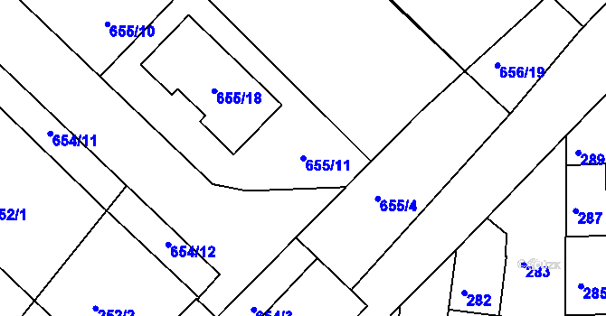 Parcela st. 655/11 v KÚ Sedlec u Kutné Hory, Katastrální mapa