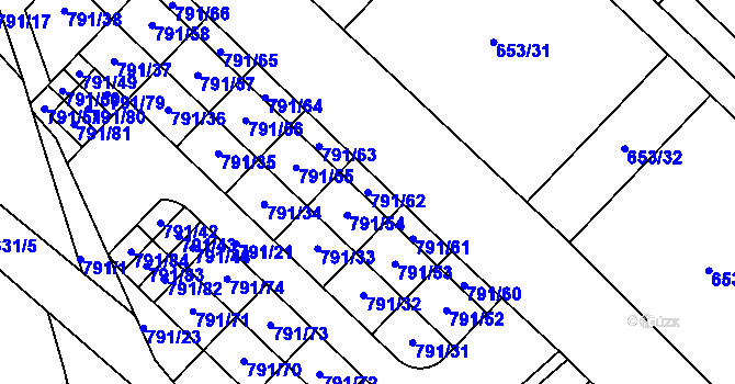 Parcela st. 791/62 v KÚ Sedlec u Kutné Hory, Katastrální mapa