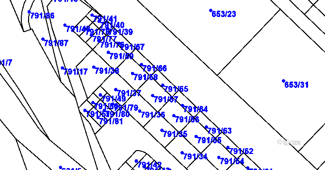 Parcela st. 791/65 v KÚ Sedlec u Kutné Hory, Katastrální mapa