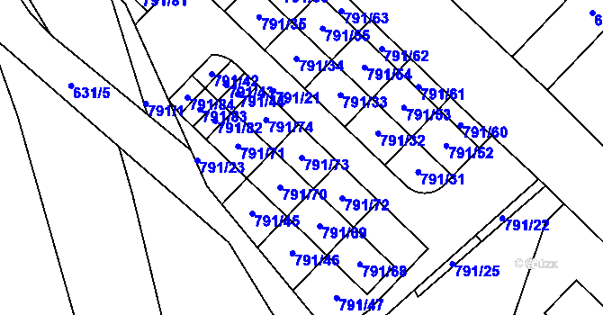 Parcela st. 791/73 v KÚ Sedlec u Kutné Hory, Katastrální mapa