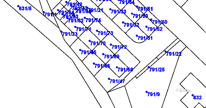 Parcela st. 791/69 v KÚ Sedlec u Kutné Hory, Katastrální mapa