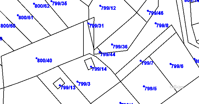 Parcela st. 799/44 v KÚ Sedlec u Kutné Hory, Katastrální mapa