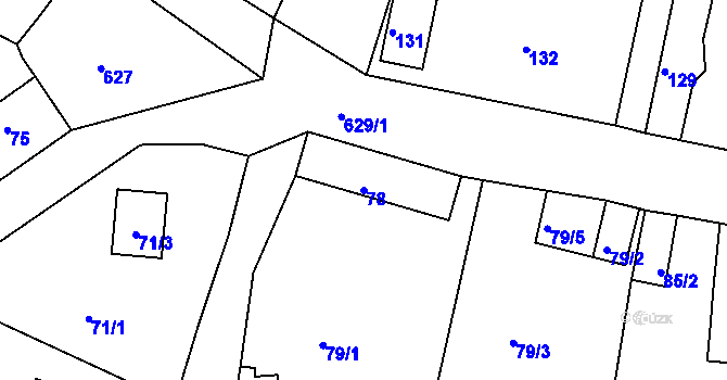 Parcela st. 78 v KÚ Kaňk, Katastrální mapa