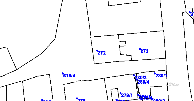 Parcela st. 272 v KÚ Kaňk, Katastrální mapa
