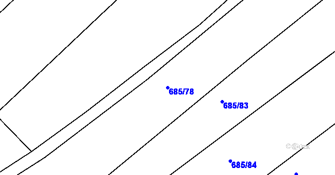 Parcela st. 685/78 v KÚ Kaňk, Katastrální mapa
