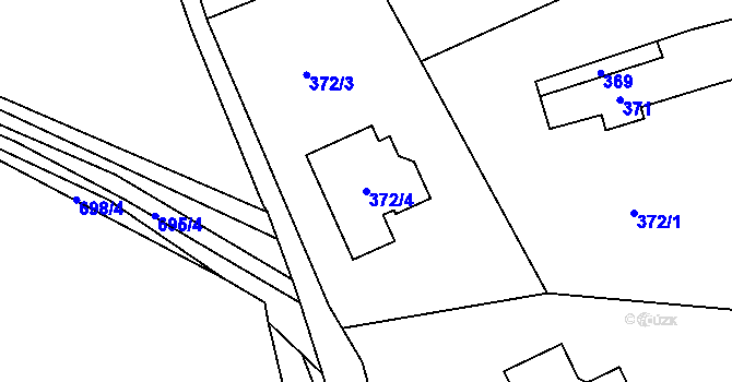 Parcela st. 372/4 v KÚ Kaňk, Katastrální mapa