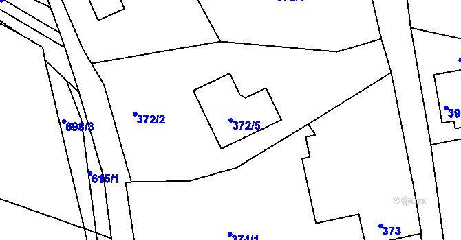 Parcela st. 372/5 v KÚ Kaňk, Katastrální mapa
