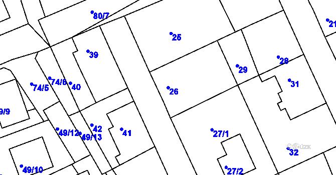 Parcela st. 26 v KÚ Malín, Katastrální mapa