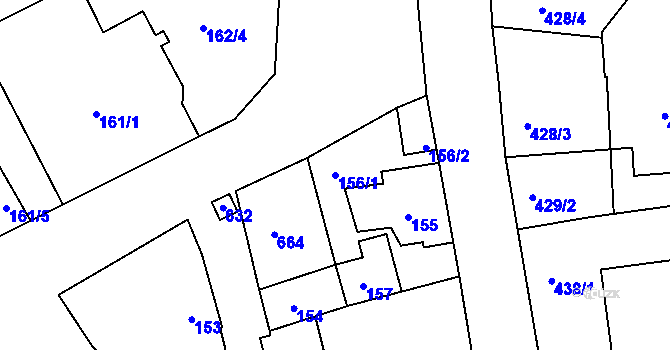 Parcela st. 156/1 v KÚ Malín, Katastrální mapa