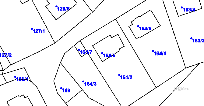 Parcela st. 164/5 v KÚ Malín, Katastrální mapa