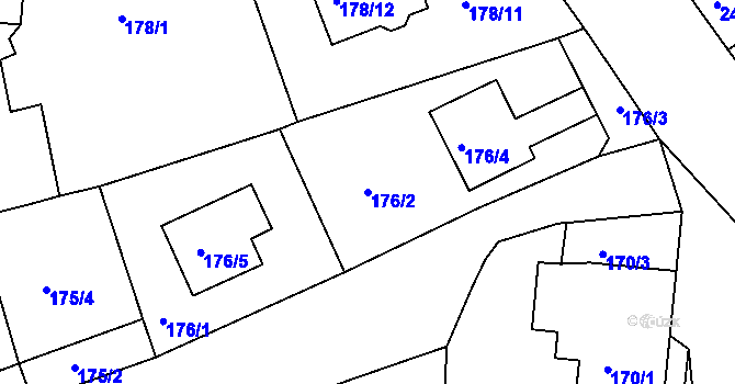 Parcela st. 176/2 v KÚ Malín, Katastrální mapa