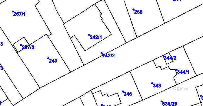 Parcela st. 242/2 v KÚ Malín, Katastrální mapa