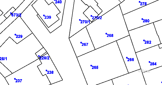 Parcela st. 267 v KÚ Malín, Katastrální mapa