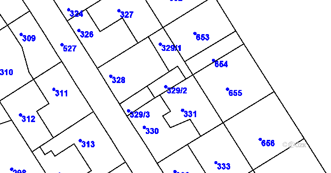 Parcela st. 329/2 v KÚ Malín, Katastrální mapa