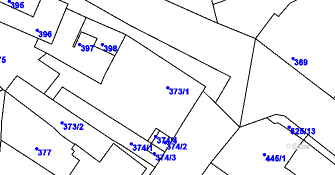 Parcela st. 373/1 v KÚ Malín, Katastrální mapa
