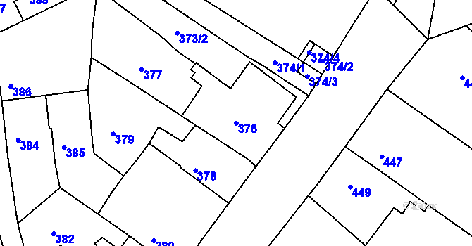 Parcela st. 376 v KÚ Malín, Katastrální mapa
