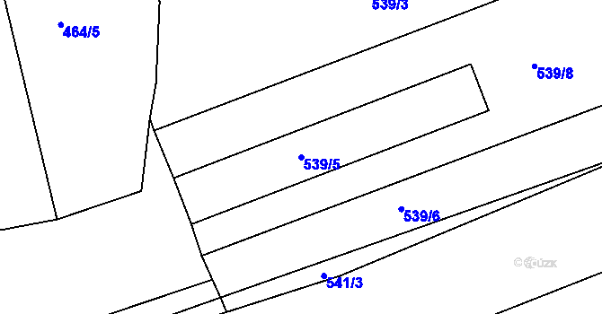 Parcela st. 539/5 v KÚ Malín, Katastrální mapa