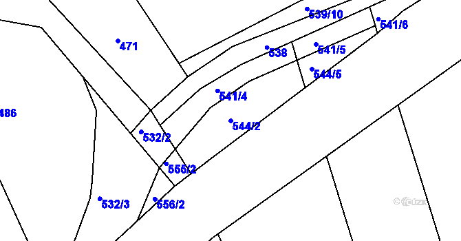 Parcela st. 544/2 v KÚ Malín, Katastrální mapa