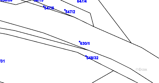 Parcela st. 630/1 v KÚ Malín, Katastrální mapa