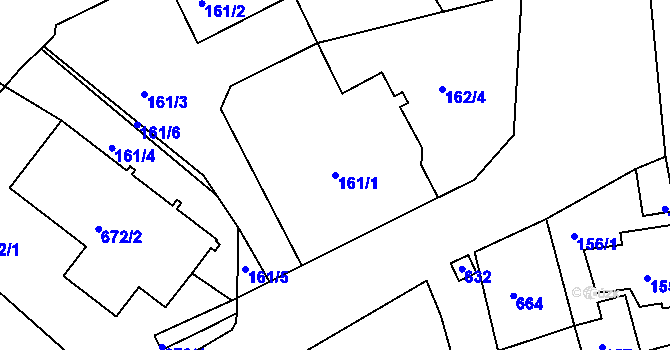 Parcela st. 161/1 v KÚ Malín, Katastrální mapa