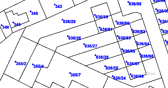 Parcela st. 636/27 v KÚ Malín, Katastrální mapa