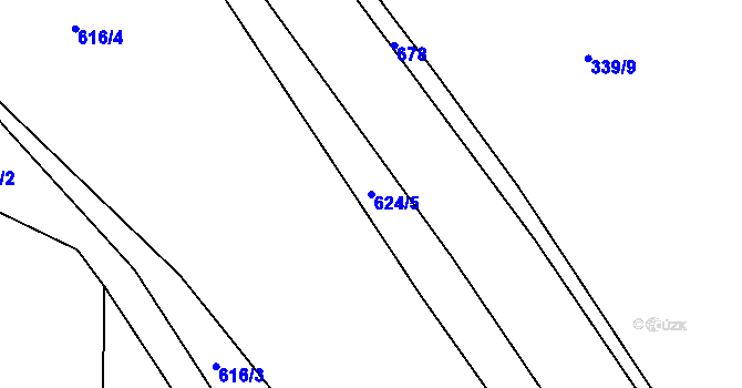 Parcela st. 624/5 v KÚ Malín, Katastrální mapa
