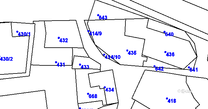 Parcela st. 414/10 v KÚ Malín, Katastrální mapa