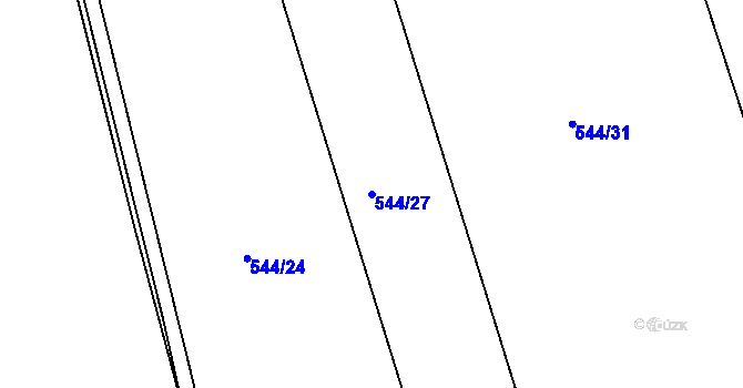 Parcela st. 544/27 v KÚ Malín, Katastrální mapa