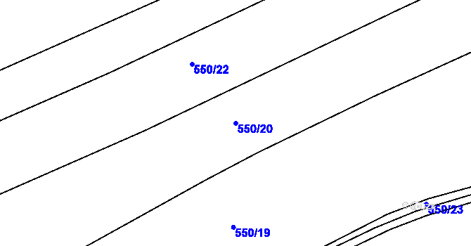 Parcela st. 550/20 v KÚ Malín, Katastrální mapa