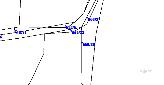 Parcela st. 556/26 v KÚ Malín, Katastrální mapa