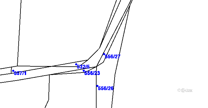 Parcela st. 556/27 v KÚ Malín, Katastrální mapa