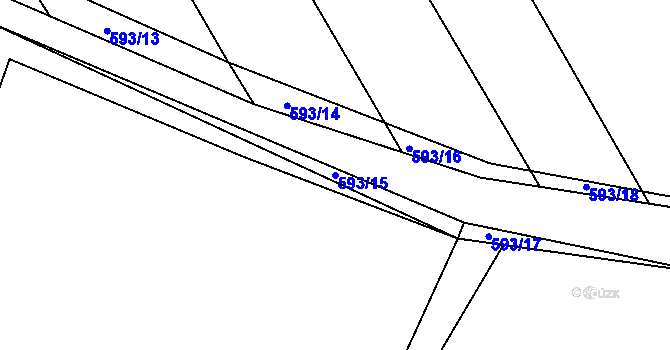 Parcela st. 593/15 v KÚ Malín, Katastrální mapa
