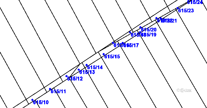 Parcela st. 615/15 v KÚ Malín, Katastrální mapa