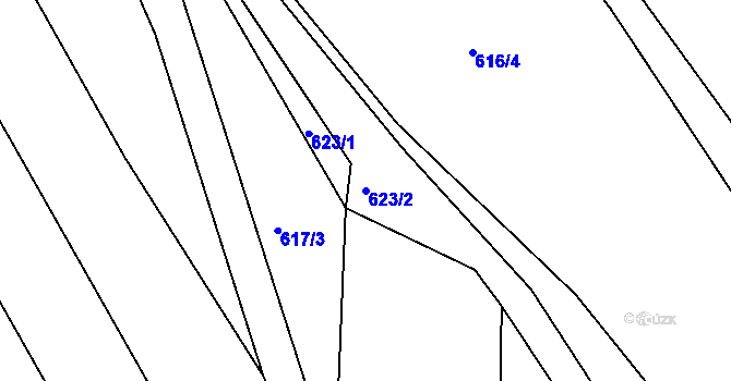 Parcela st. 623/2 v KÚ Malín, Katastrální mapa