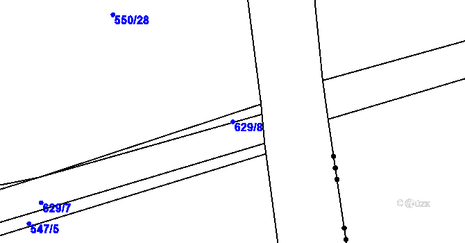 Parcela st. 629/8 v KÚ Malín, Katastrální mapa