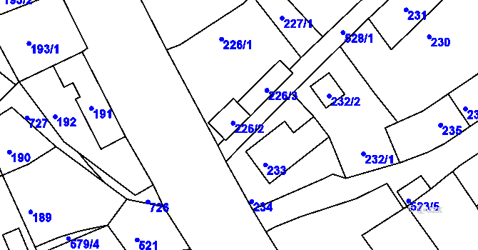 Parcela st. 528/2 v KÚ Malín, Katastrální mapa