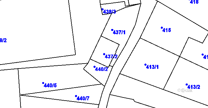Parcela st. 437/2 v KÚ Malín, Katastrální mapa