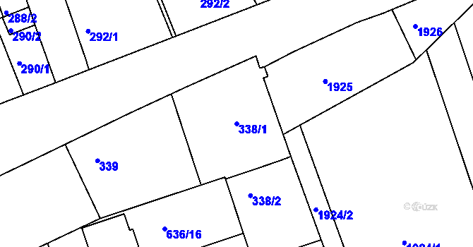 Parcela st. 338/1 v KÚ Malín, Katastrální mapa