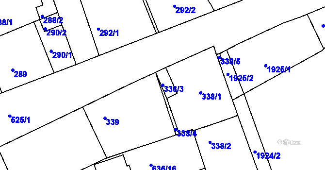 Parcela st. 338/3 v KÚ Malín, Katastrální mapa