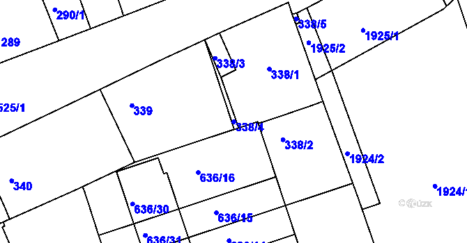 Parcela st. 338/4 v KÚ Malín, Katastrální mapa