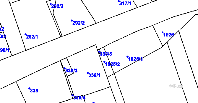 Parcela st. 338/5 v KÚ Malín, Katastrální mapa