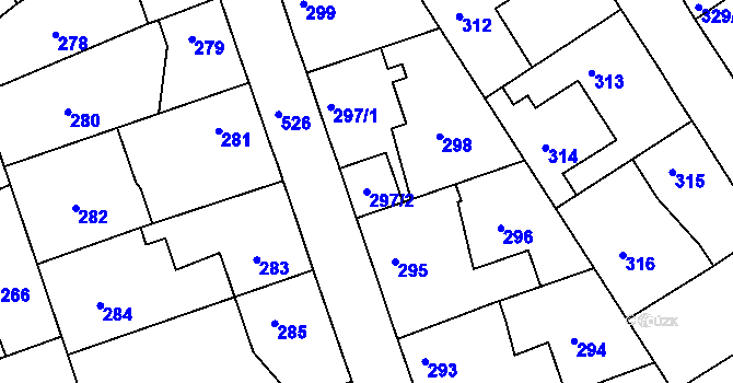 Parcela st. 297/2 v KÚ Malín, Katastrální mapa