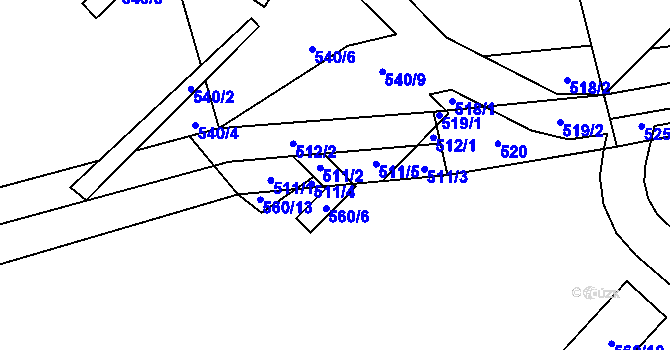 Parcela st. 511 v KÚ Kutrovice, Katastrální mapa