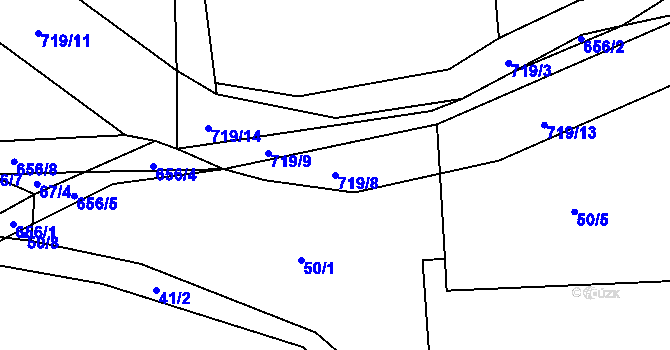 Parcela st. 719/8 v KÚ Kutrovice, Katastrální mapa