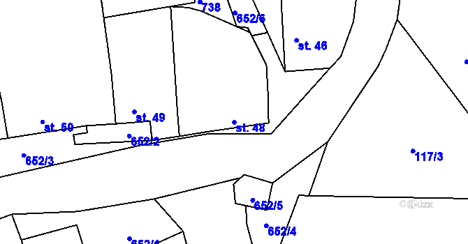 Parcela st. 48 v KÚ Kutrovice, Katastrální mapa