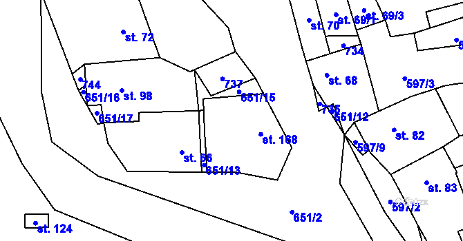 Parcela st. 67 v KÚ Kutrovice, Katastrální mapa