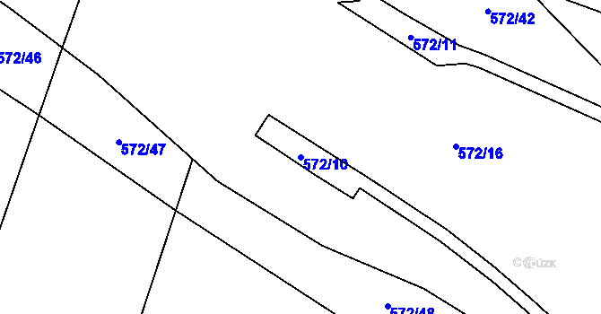 Parcela st. 572/10 v KÚ Kutrovice, Katastrální mapa