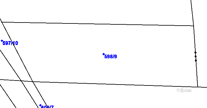 Parcela st. 598/9 v KÚ Kutrovice, Katastrální mapa