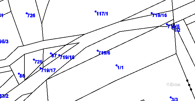 Parcela st. 719/6 v KÚ Kutrovice, Katastrální mapa