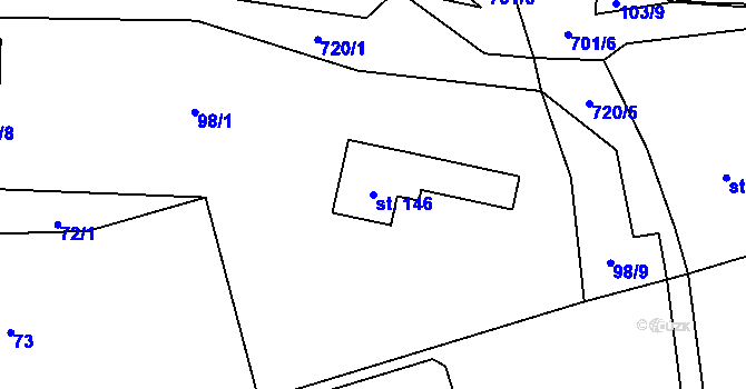 Parcela st. 146 v KÚ Kutrovice, Katastrální mapa